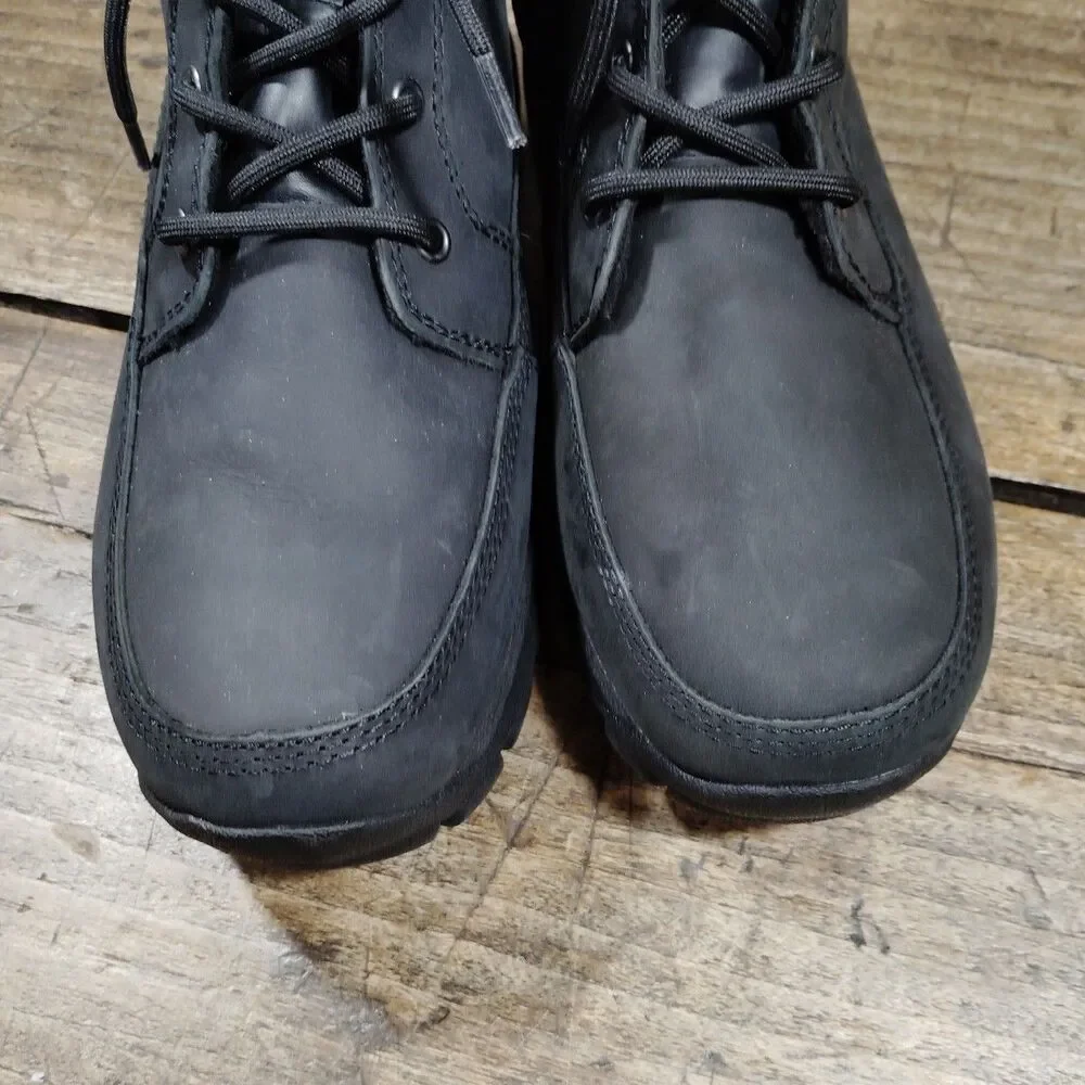 Lands End Mens 10EE Boots Black Thermolite Insulated Lace Up Shoes EC